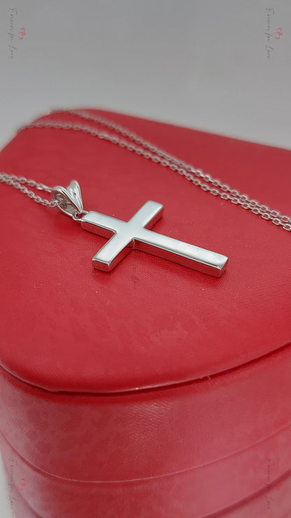 Halskette mit Kreuz aus 14 Karat Massivgold für Damen, Kreuzanhänger, Religiöser Schmuck, Anhänger mit christlichem Glauben, Kreuzgeschenk für Frauen