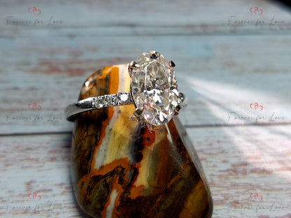 3 Ct IGI Certified Oval Lab Diamond Engagement Ring