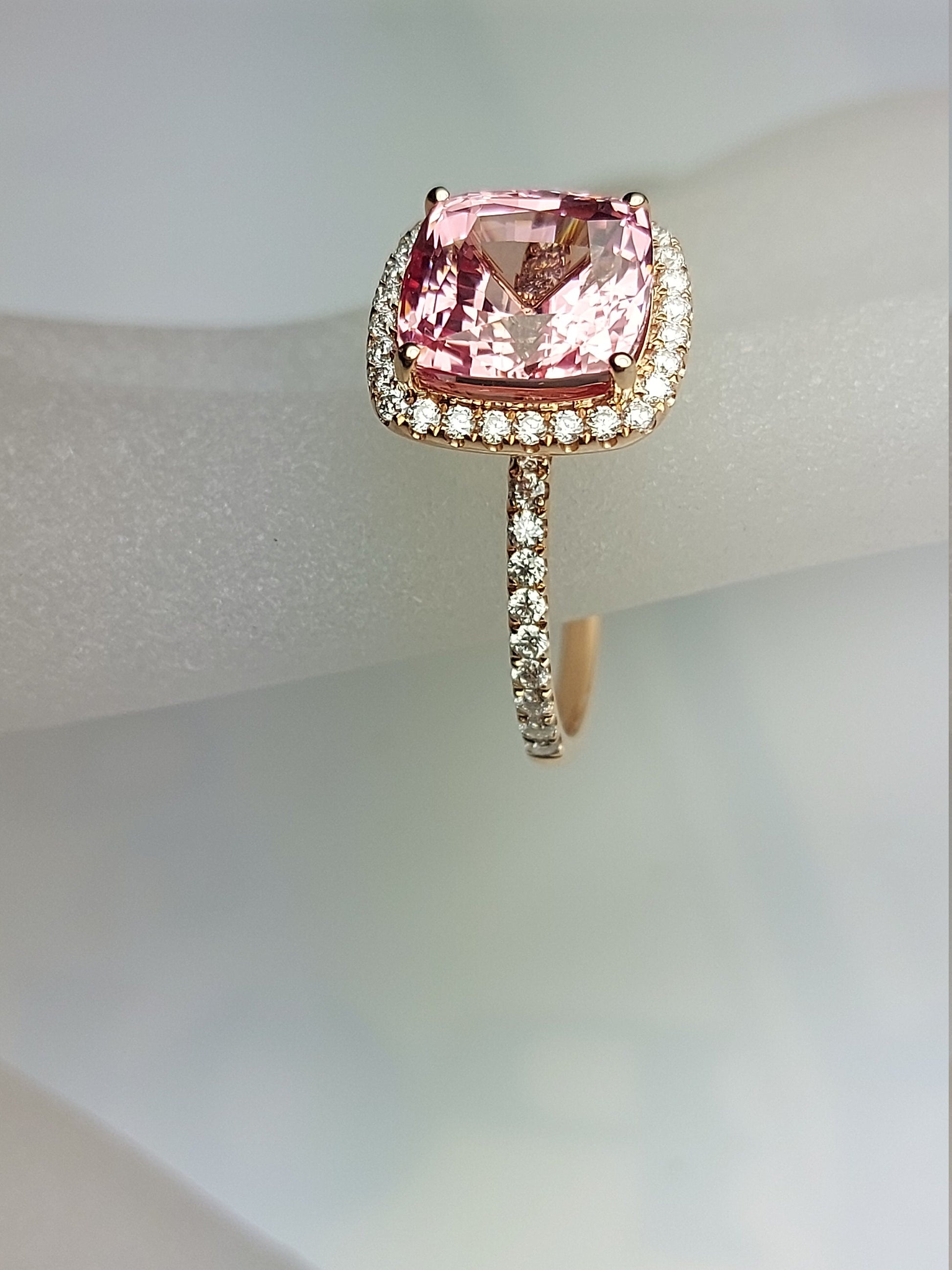 Pink Sapphire Engagement Ring