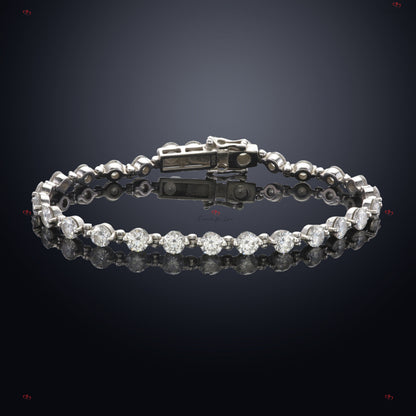 14K Weißgold 6 Karat Diamant Tennisarmband, im Labor gezüchtetes Diamantarmband, wunderschönes 4 mm rundes weißes Diamantarmband Geburtstagsgeschenk für Mama