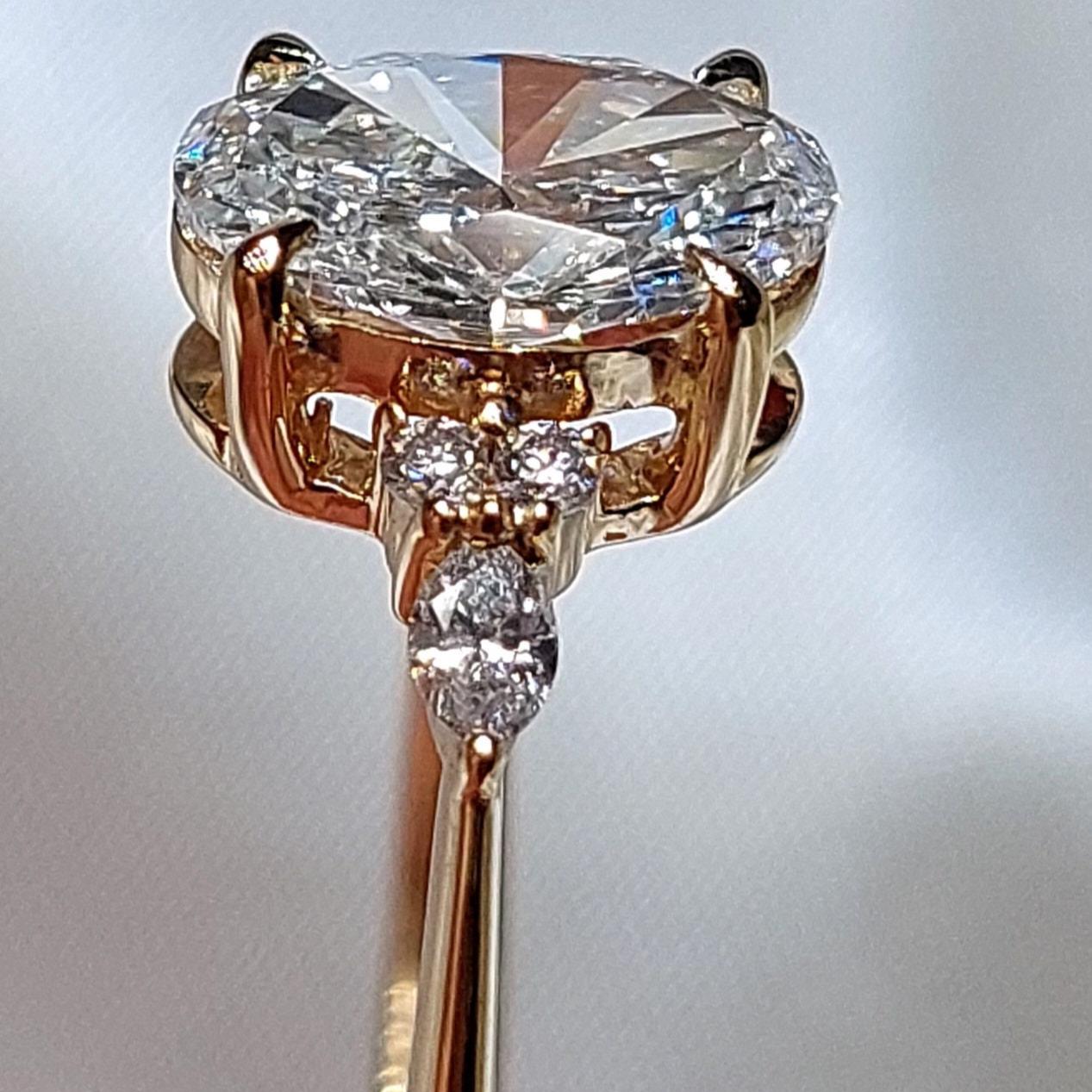 1.5 Ct Oval Lab Diamond Engagement Ring