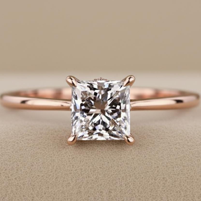 2.0 Ct Princess Lab Diamond Engagement Ring