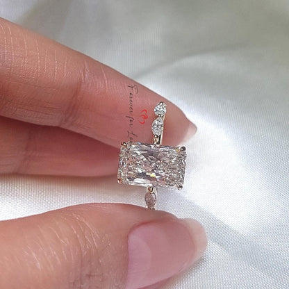 3.5 Ct IGI Certified Radiant Lab Diamond Solitaire Engagement Ring