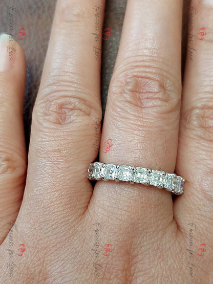 Asscher Moissanite Eternity Band