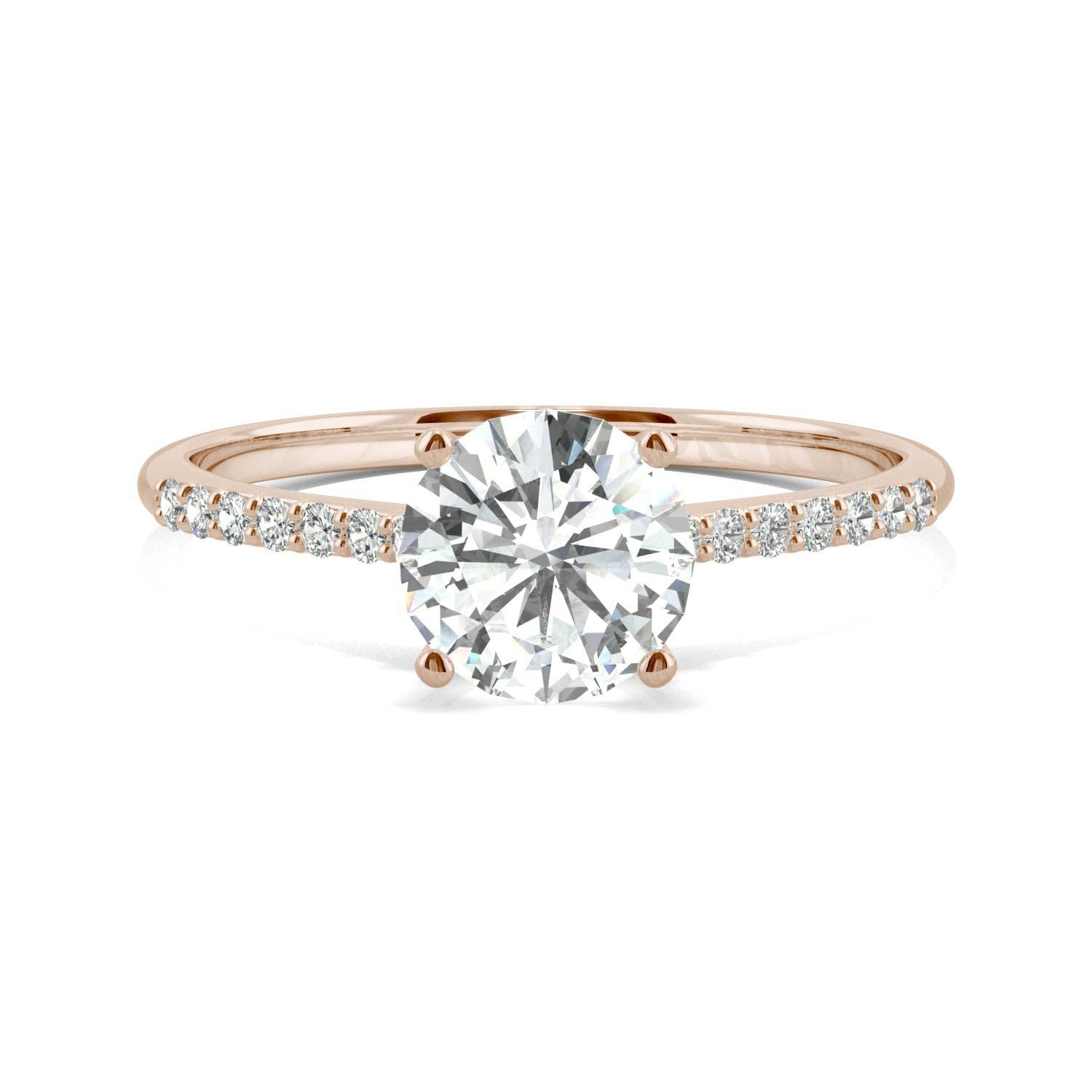 1.2 Ct Round Moissanite Hidden Halo Engagement Ring