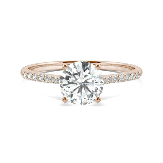 1.2 Ct Round Moissanite Hidden Halo Engagement Ring