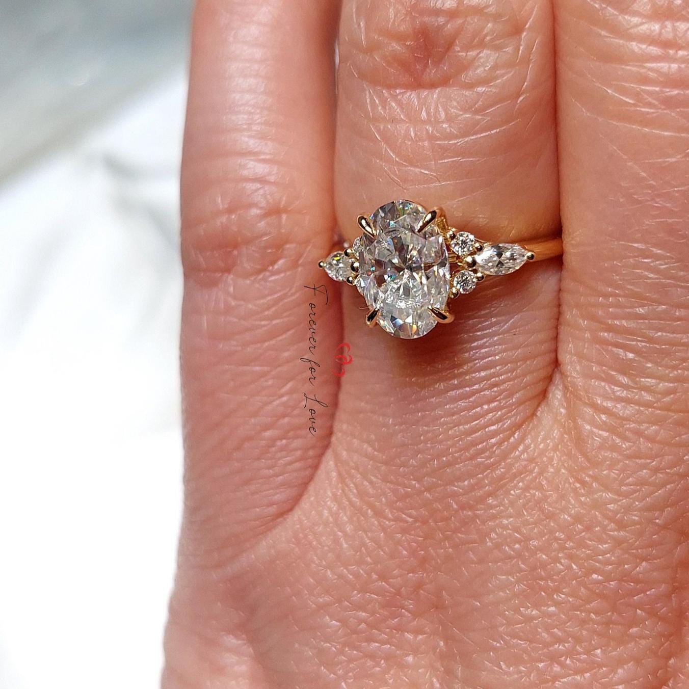 Oval Diamond, Moissanite Engagement Ring