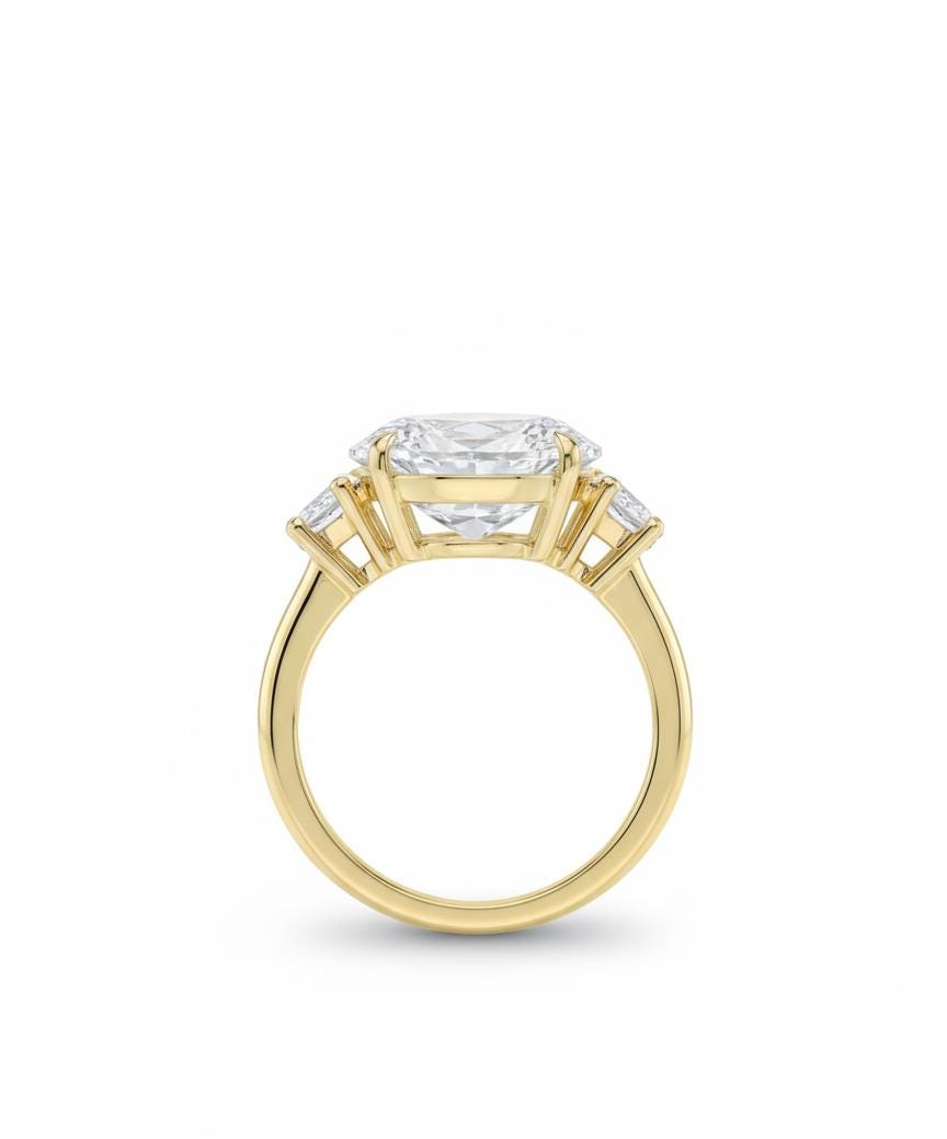 11 Ct IGI Certified Baguette Lab Diamond Three Stone Engagement Ring
