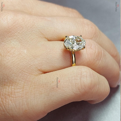 IGI Certified Oval Lab Diamond Solitaire Engagement Ring