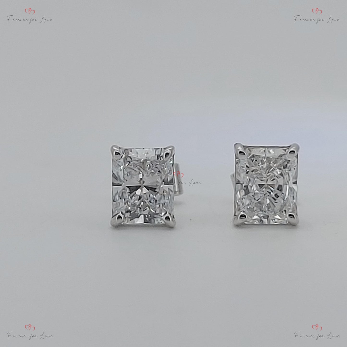 Clous d'oreilles taille radiant / Clous d'oreilles taille radiant / Clous d'oreilles en or 14 carats / Clous d'oreilles taille radiant 1 carat poids total / Cadeau pour maman Moissanite engagement ring in Gold or Platinum — custom handcrafted by Forever For Love