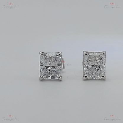 Clous d'oreilles taille radiant / Clous d'oreilles taille radiant / Clous d'oreilles en or 14 carats / Clous d'oreilles taille radiant 1 carat poids total / Cadeau pour maman