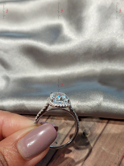 Radiant Diamond, Moissanite Solitaire Engagement Ring
