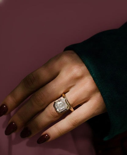 6 Ct IGI Certified Asscher Lab Diamond Ring