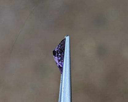 2 Carats Concave Cut Spinel, Lavender Color Shield Shape Spinel from Sri Lanka, Genuine Stone for Her.