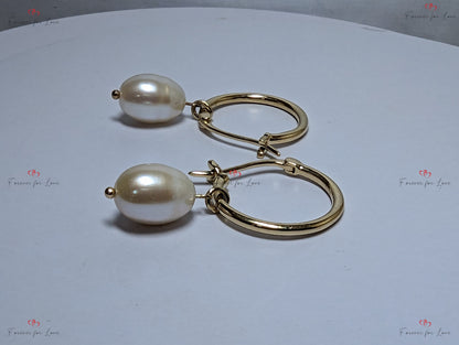 18 Karat Gold, Südsee-Perlenohrringe, große Perlenohrringe, Südseeperle, Creolen Brautohrringe Huggie-Ohrringe Geschenk für sie
