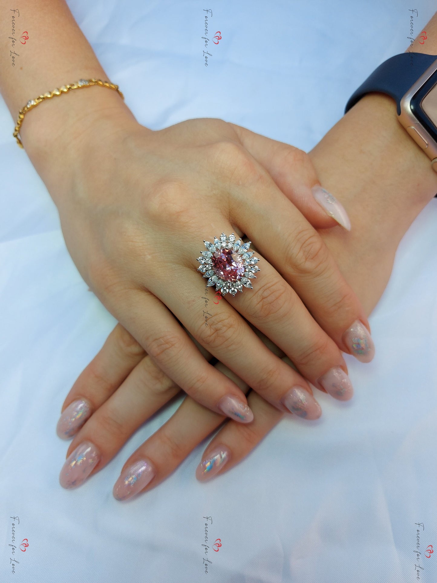 5 Ct Marquise Pink Sapphire Engagement Ring Marquise cut 1Ct Natural Sapphire engagement ring in 935 Argentium Silver — custom handcrafted by Forever For Love