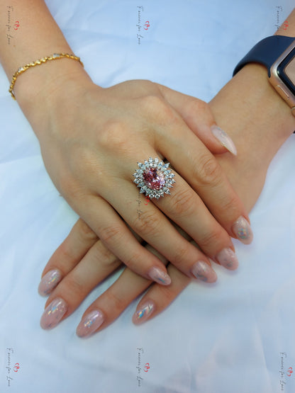 5 Ct Marquise Pink Sapphire Engagement Ring