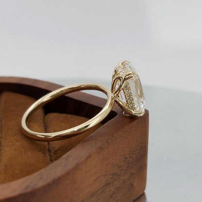 4 Ct IGI Certified Old Mine Lab Diamond Solitaire Engagement Ring