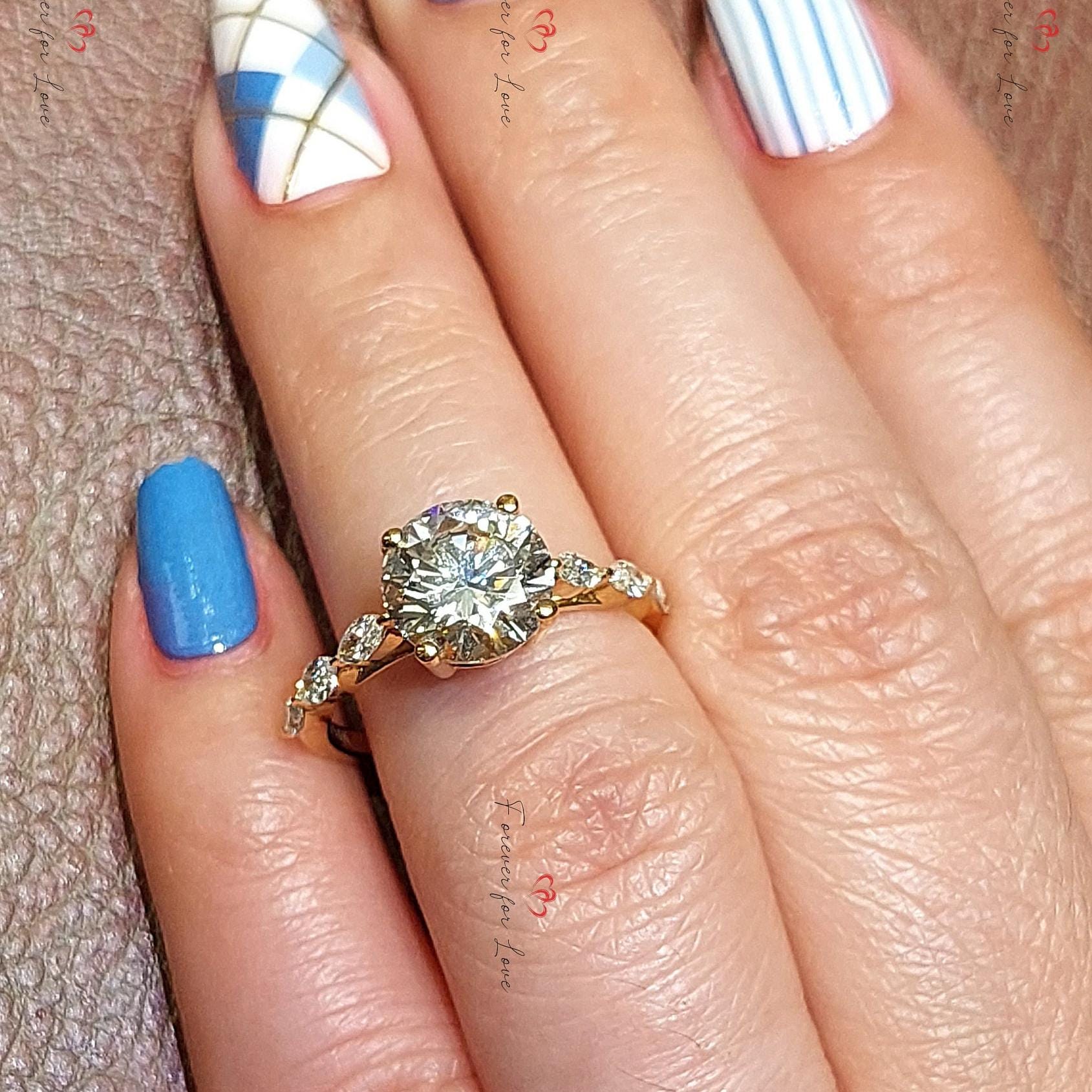 2 Ct IGI Certified Marquise Lab Diamond Hidden Halo Engagement Ring