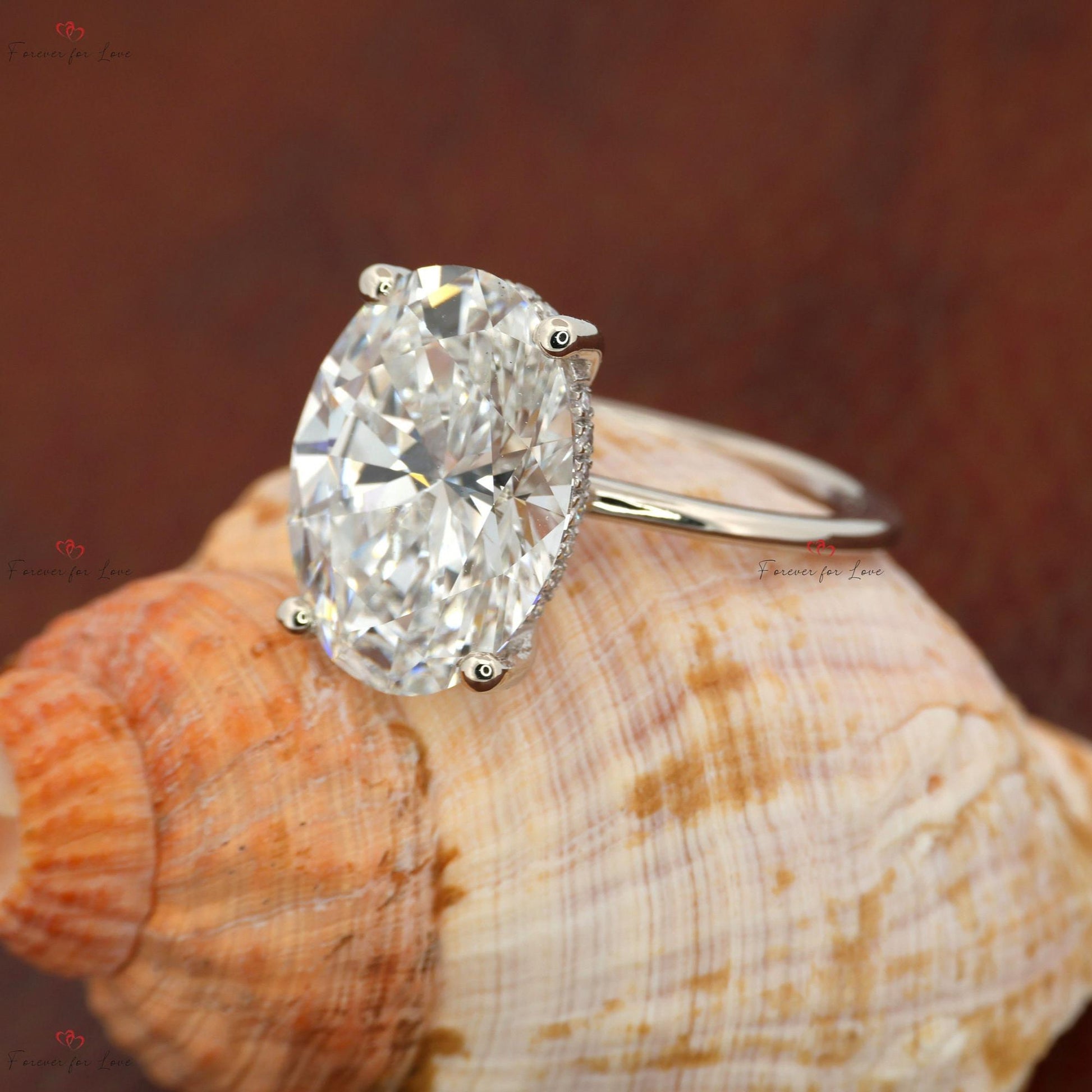 5.28 Ct Oval Lab Diamond Engagement Ring