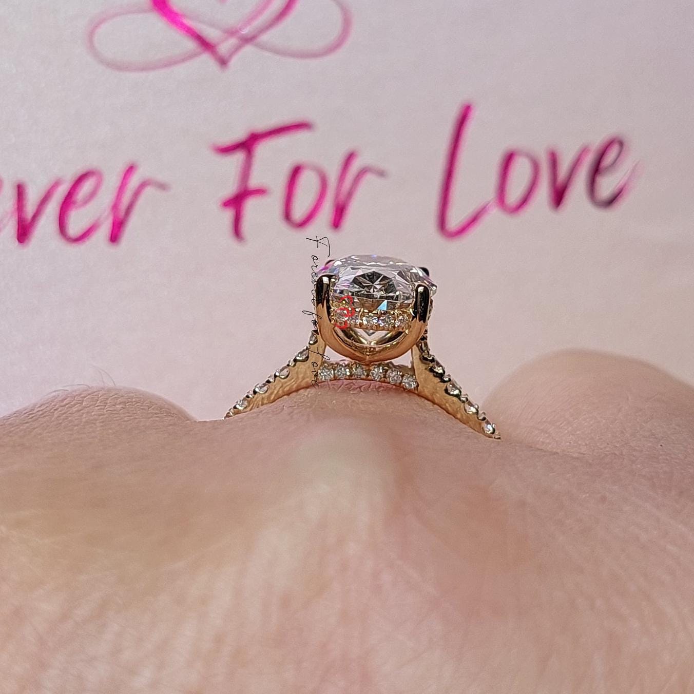 4 Ct Oval Diamond, Moissanite Engagement Ring
