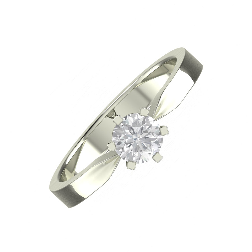 0.50 Carat Natural Round Diamond Classic Ring