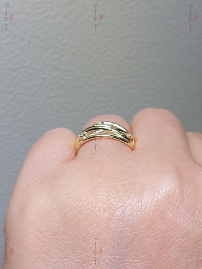Vintage Natural Round Diamond Wedding Band in Solid Gold/ Platinum Ring, Wedding Anniversary Ring, Promise Ring, Vine leaf Ring.