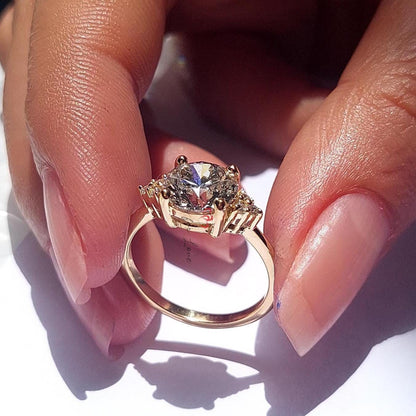 2.1 Ct IGI Certified Round Lab Diamond Three Stone Engagement Ring