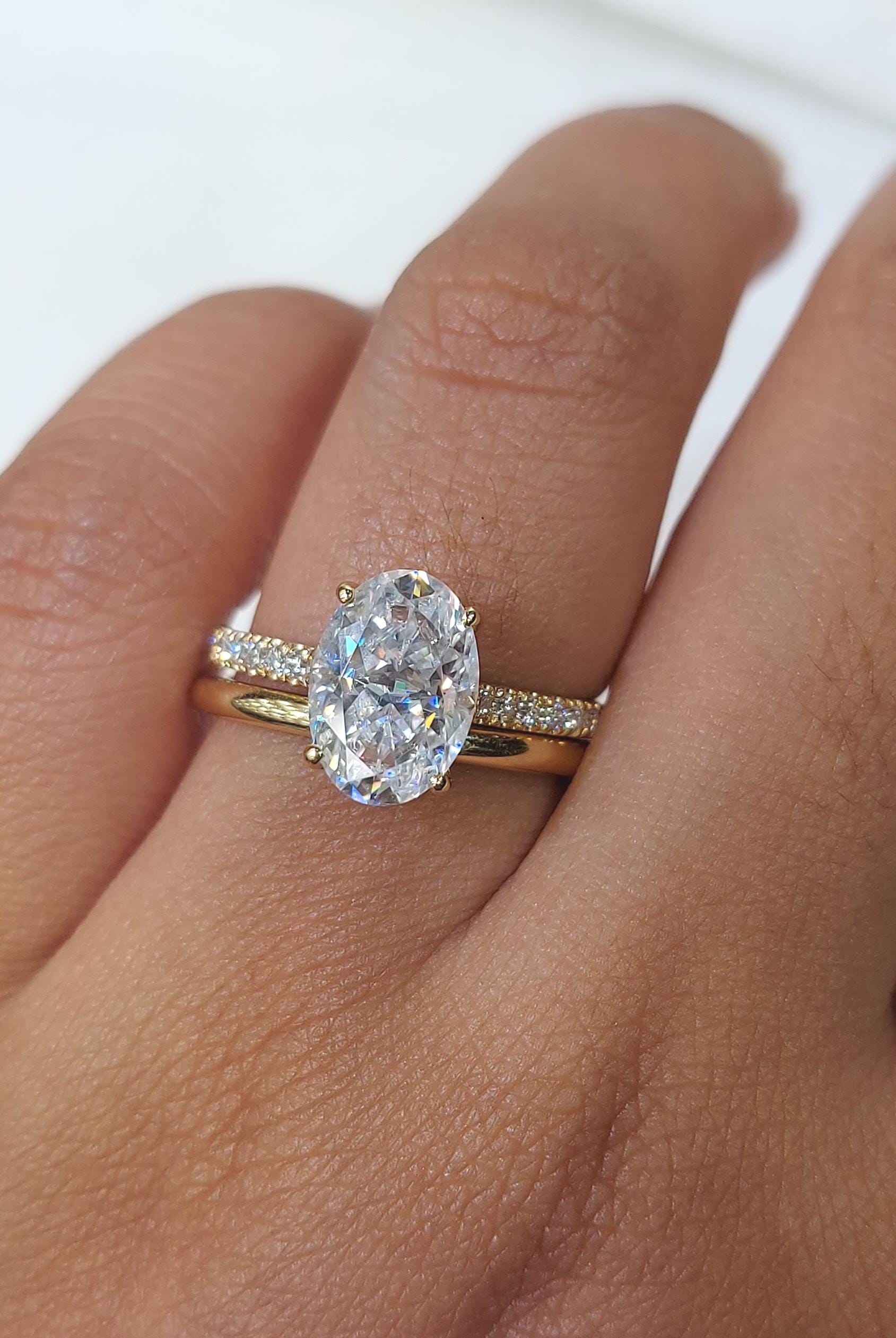 2 Ct Oval Moissanite Eternity Band