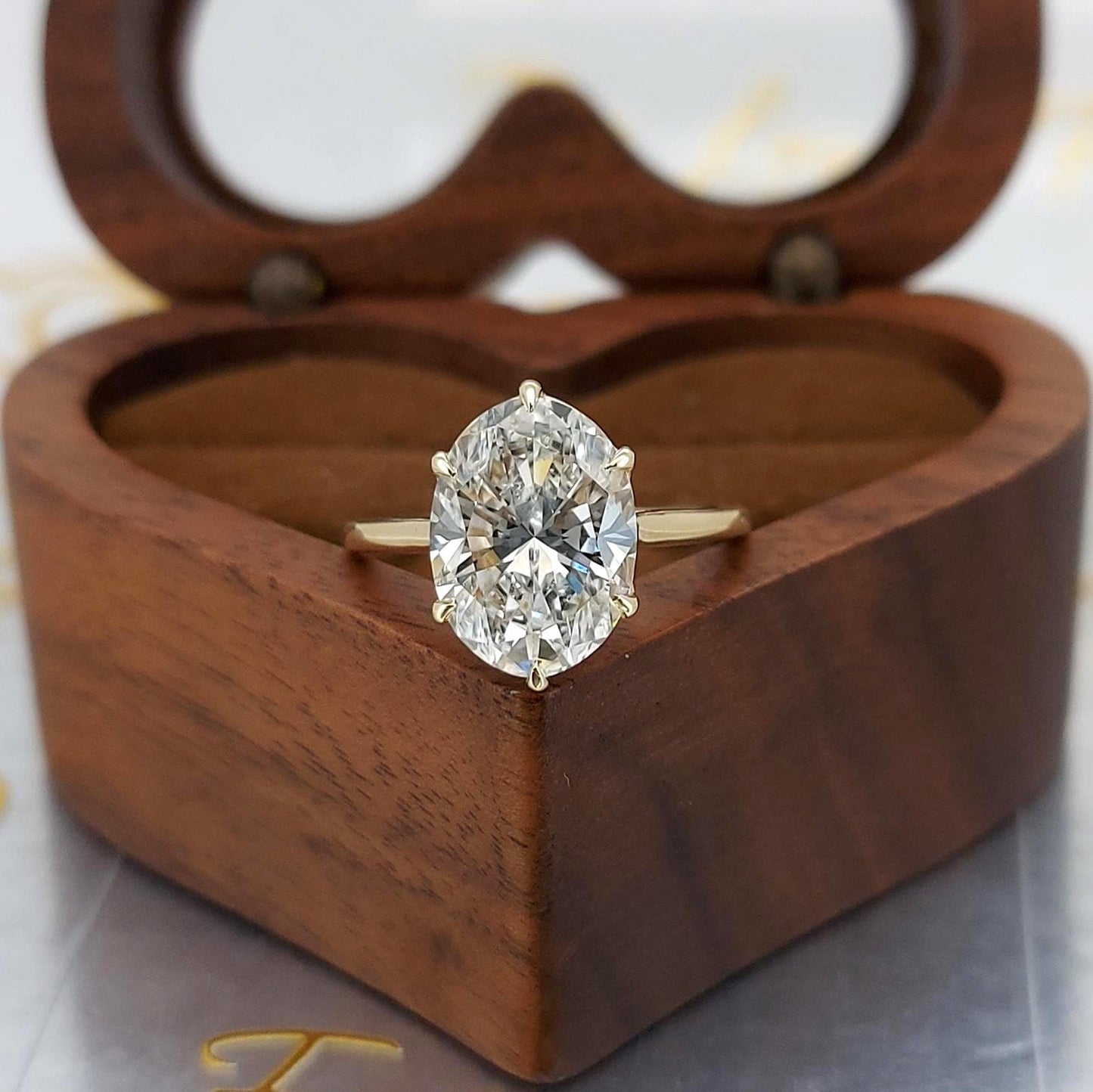 4 Ct IGI Certified Oval Lab Diamond Solitaire Engagement Ring Oval cut 1Ct Moissanite Brilliant Cut engagement ring in 935 Argentium Silver — custom handcrafted by Forever For Love