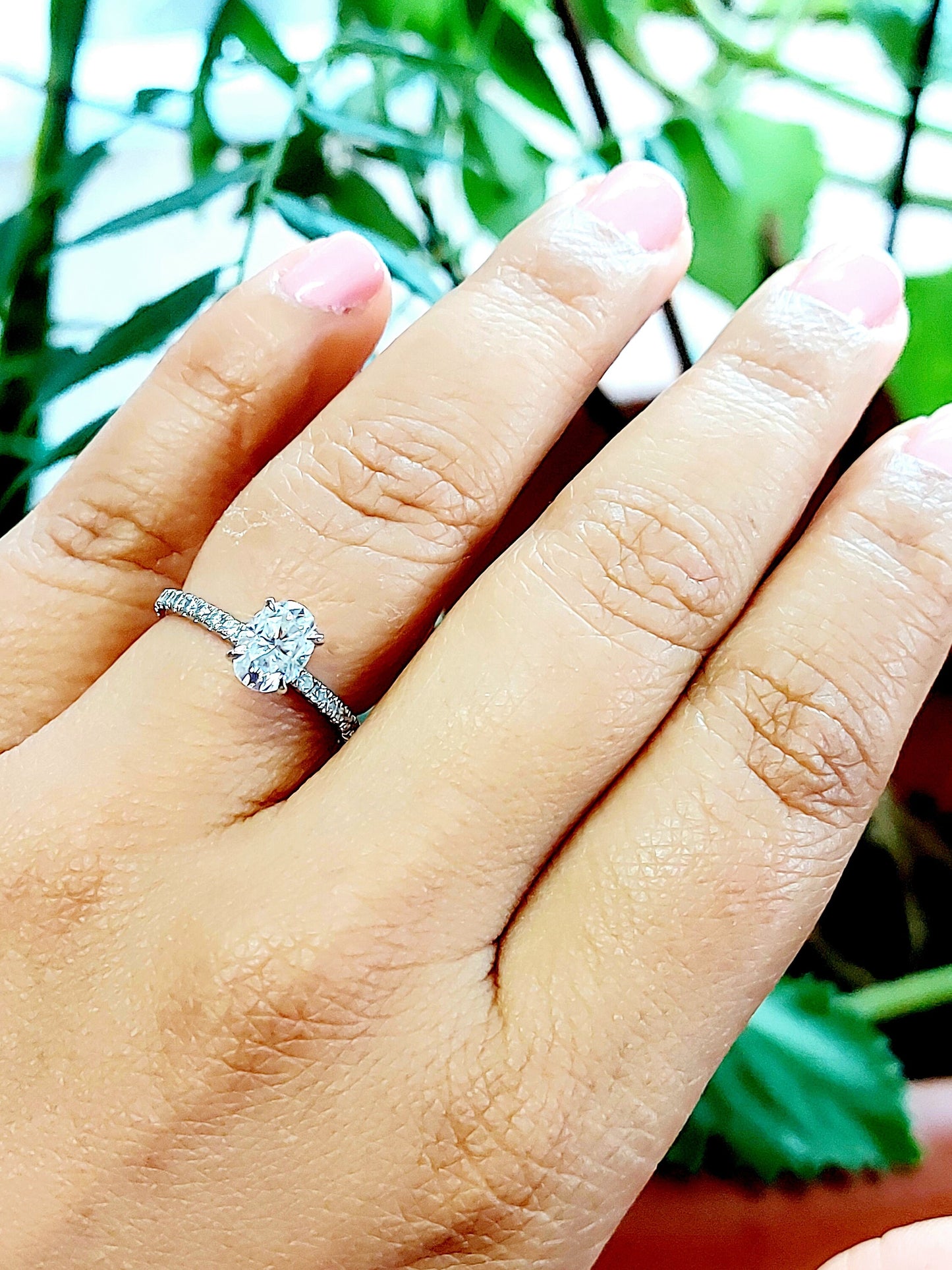 GIA Certified Oval Natural Diamond Solitaire Engagement Ring Oval cut 1Ct Moissanite Brilliant Cut engagement ring in 935 Argentium Silver — custom handcrafted by Forever For Love