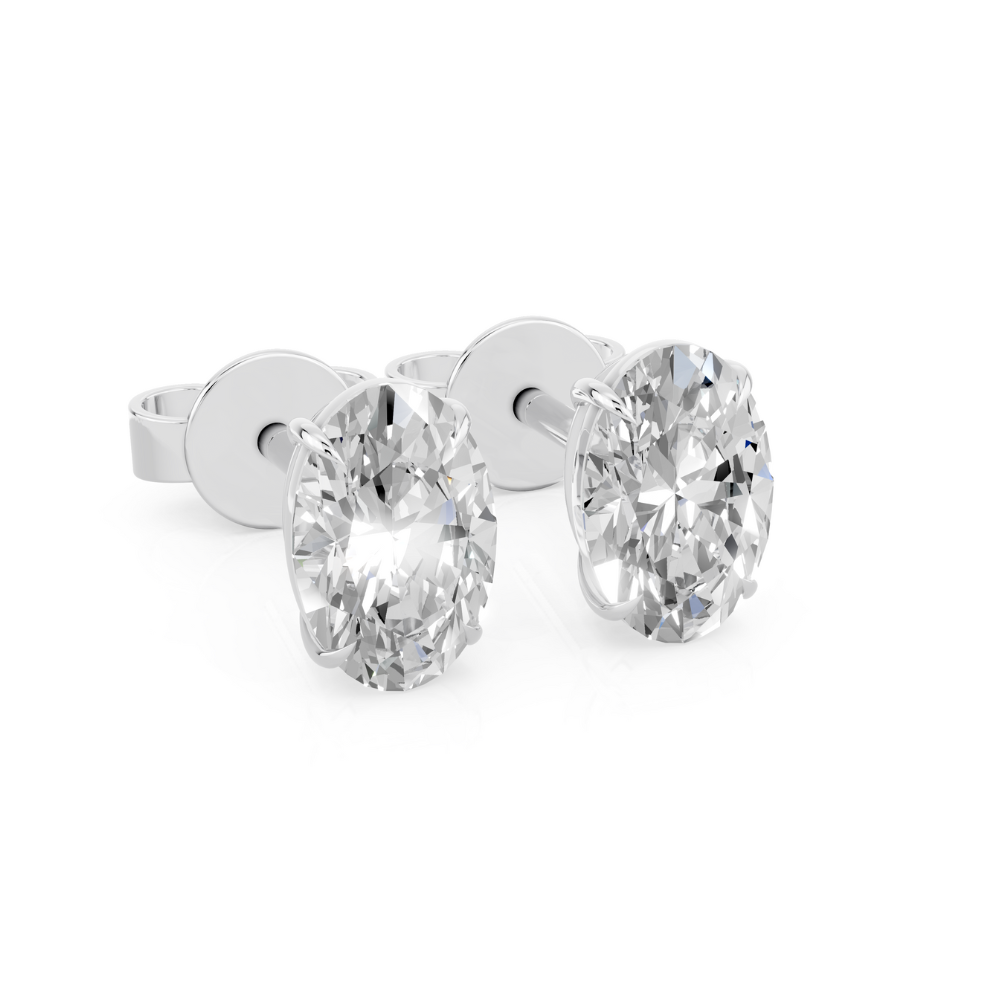 Oval Diamond Stud Earrings Forever For Love