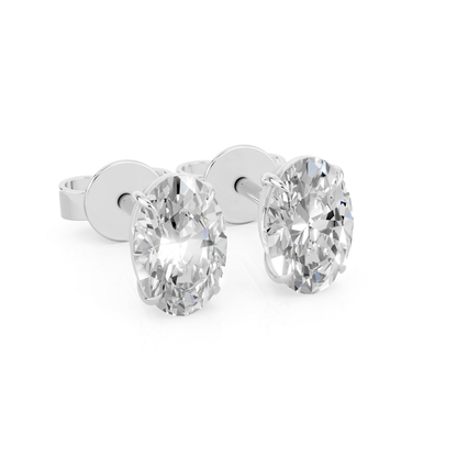Oval Diamond Stud Earrings Forever For Love