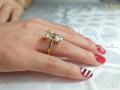 Old Mine Moissanite Engagement Ring
