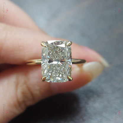 7 Ct Cushion Diamond, Moissanite Engagement Ring