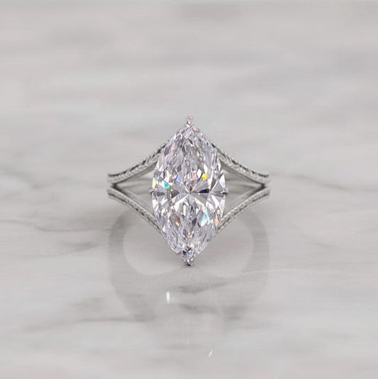 4 Ct IGI Certified Marquise Lab Diamond Band