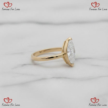 4ct E, VVS2, IGI Certified Marquise Ring, Unique design, Marquise Diamond Engagement ring, Lab Diamond, Anniversary Ring, Perfect gift.