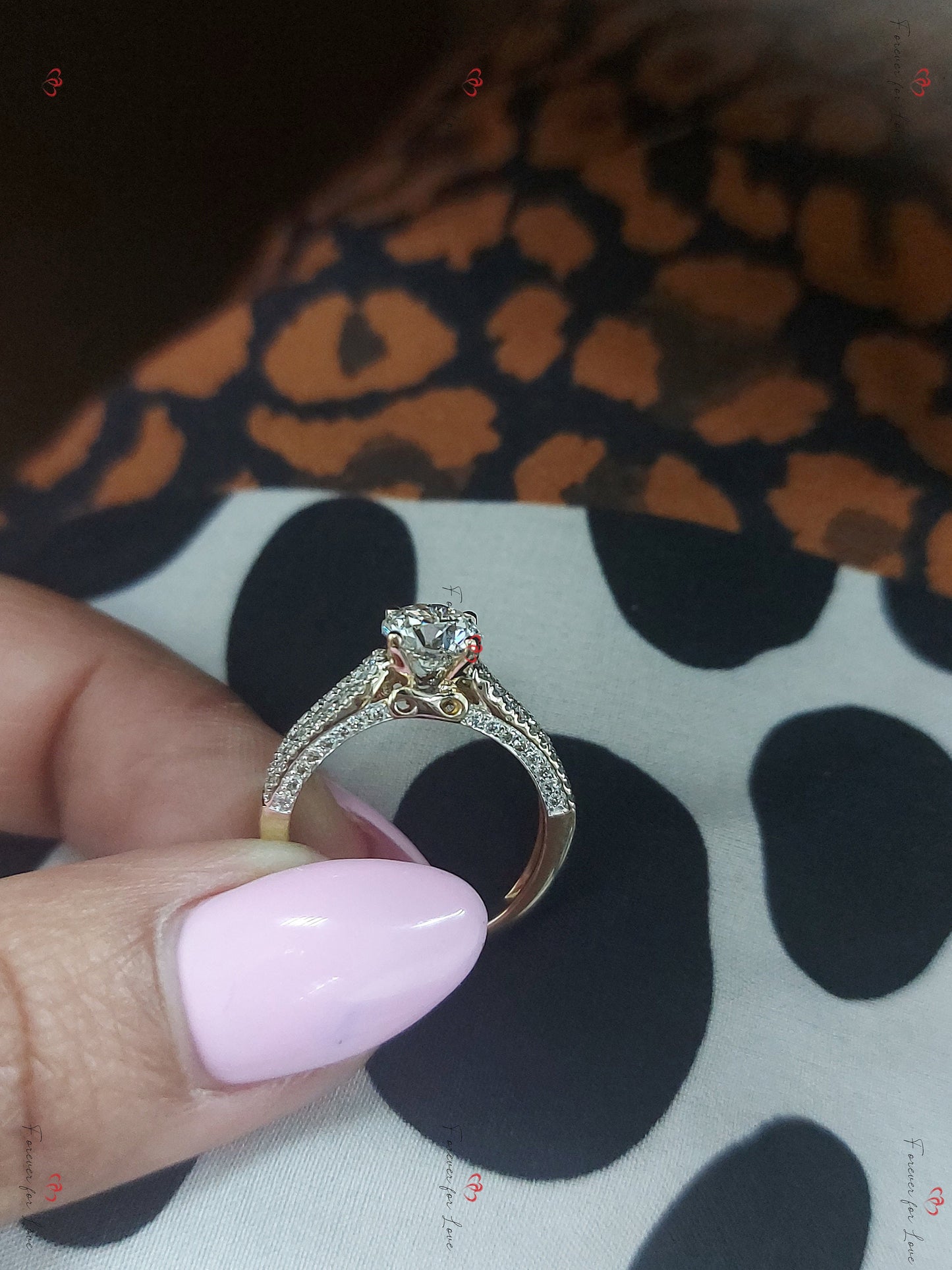 1 Ct Round Natural Diamond Solitaire Engagement Ring Round cut 1Ct Moissanite Brilliant Cut engagement ring in 935 Argentium Silver — custom handcrafted by Forever For Love