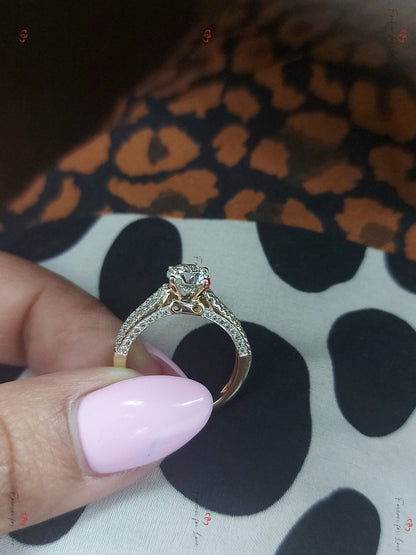 1 Ct Round Natural Diamond Solitaire Engagement Ring