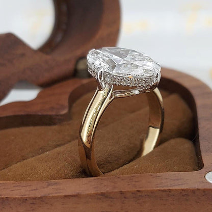 4.1 Ct IGI Certified Oval Lab Diamond Hidden Halo Engagement Ring