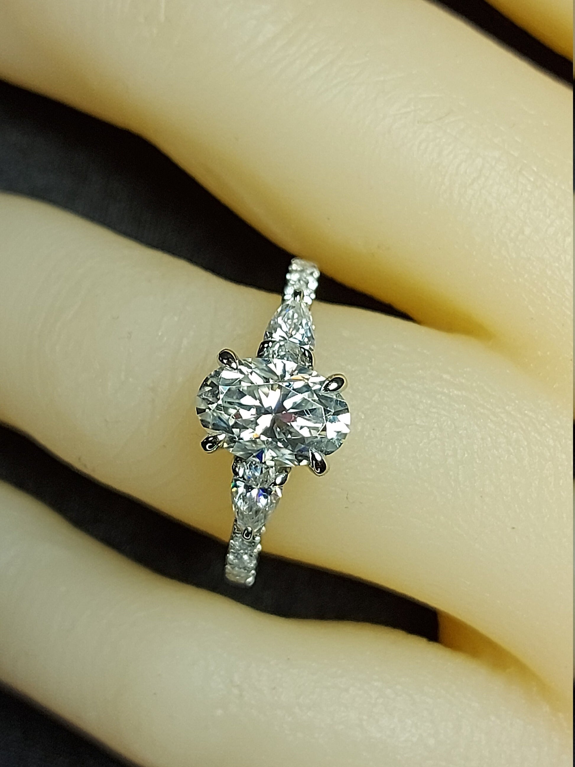 1.5 Ct Oval Diamond, Moissanite Engagement Ring