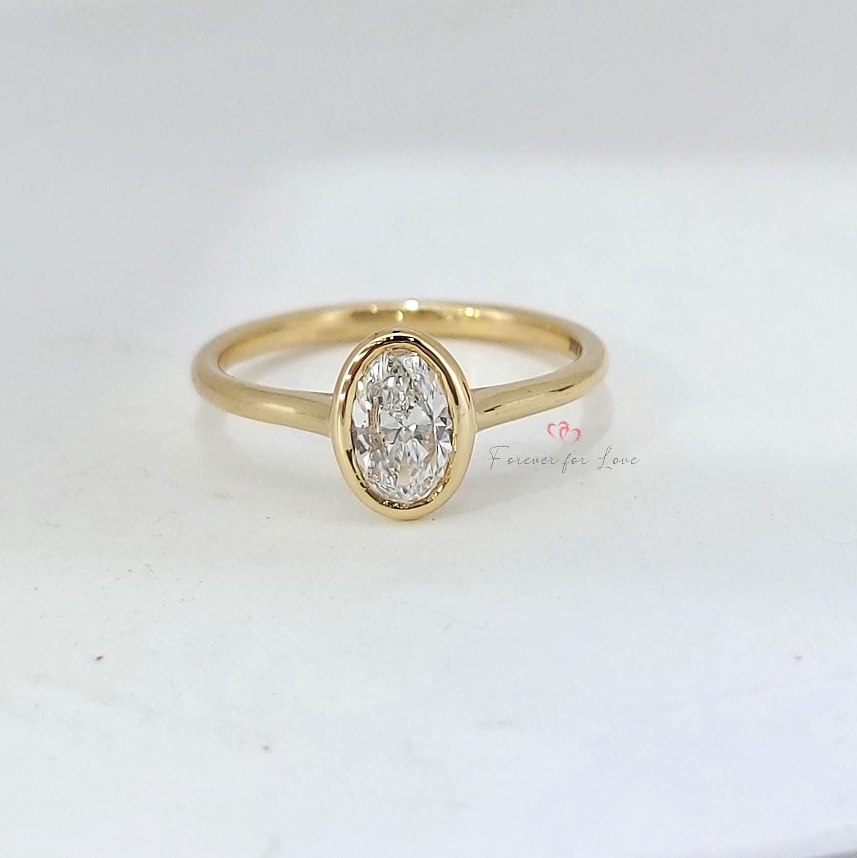 0.5 Ct IGI Certified Oval Lab Diamond Solitaire Engagement Ring