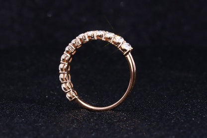 Oval Moissanite Half Eternity Band