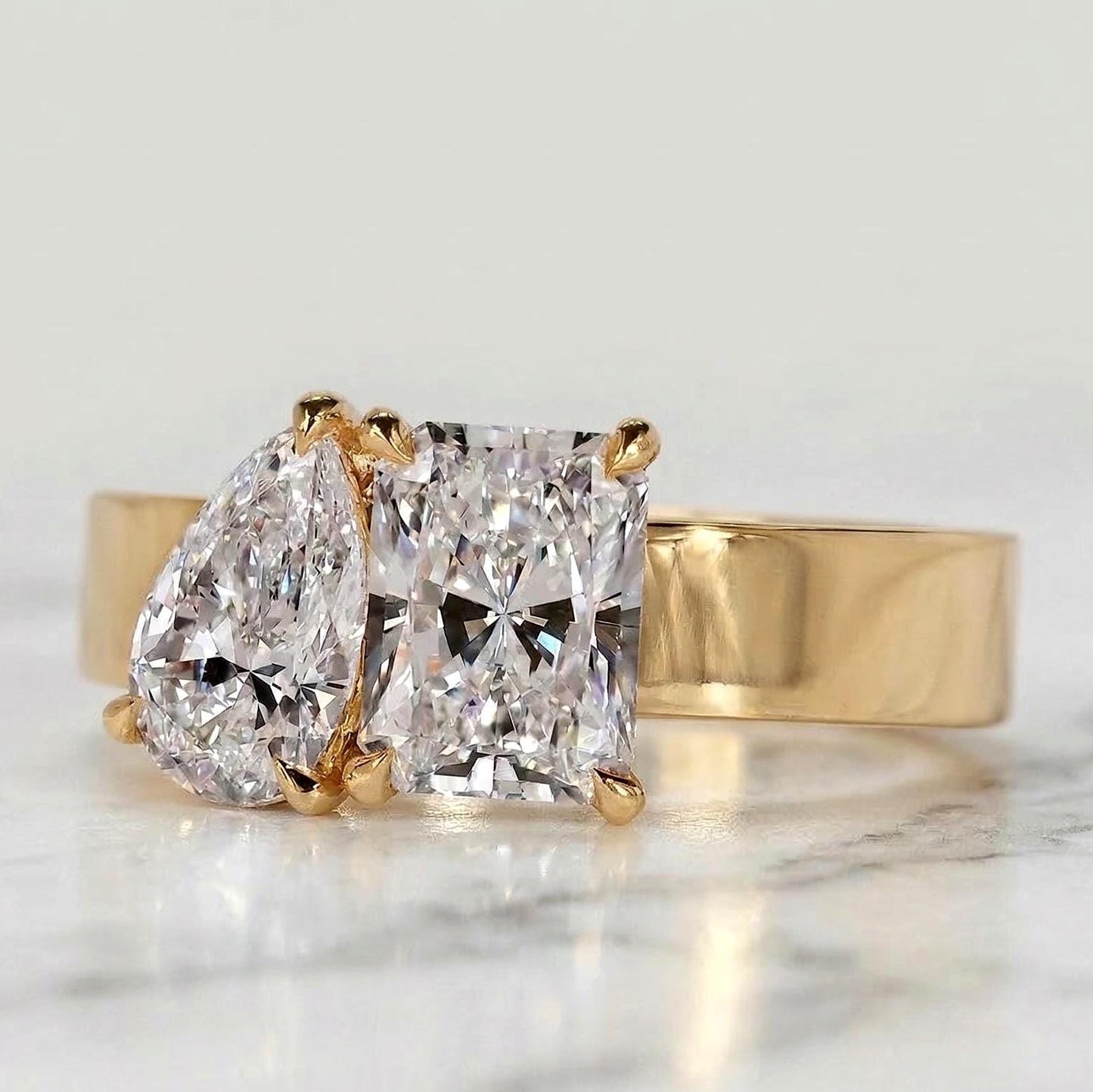 2 Ct IGI Certified Pear Lab Diamond Engagement Ring Pear cut Moissanite engagement ring in Gold or Platinum — custom handcrafted by Forever For Love