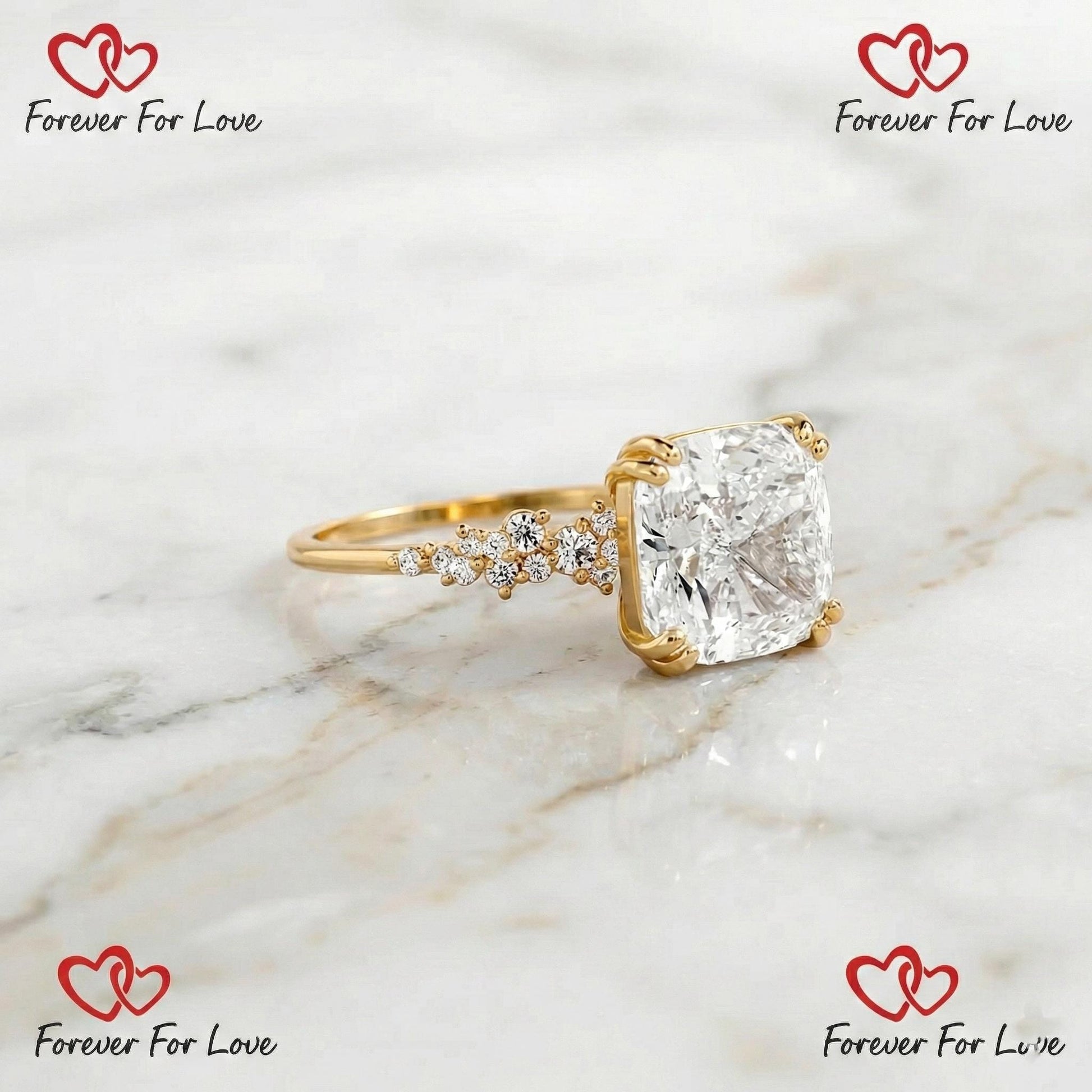 6 Ct IGI Certified Cushion Lab Diamond Engagement Ring