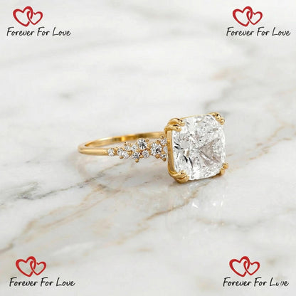 6 Ct IGI Certified Cushion Lab Diamond Engagement Ring