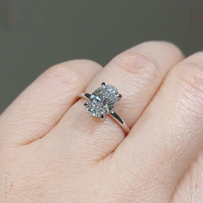 3 Ct IGI Certified Oval Lab Diamond Engagement Ring