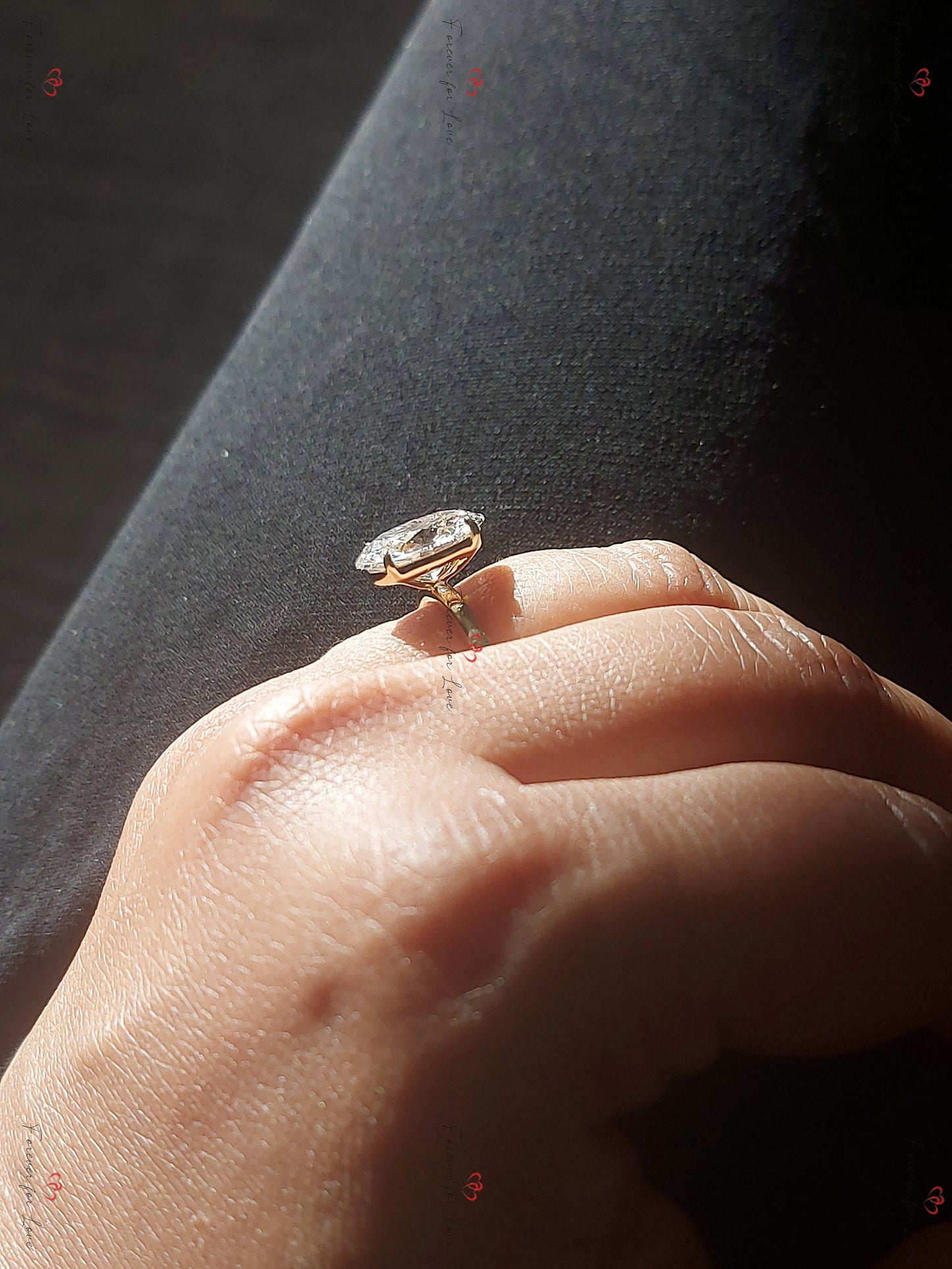 3 ct IGI certified oval lab diamond solitaire ring Oval cut 1Ct Moissanite Brilliant Cut engagement ring in 935 Argentium Silver — custom handcrafted by Forever For Love