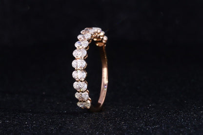Oval Moissanite Half Eternity Band