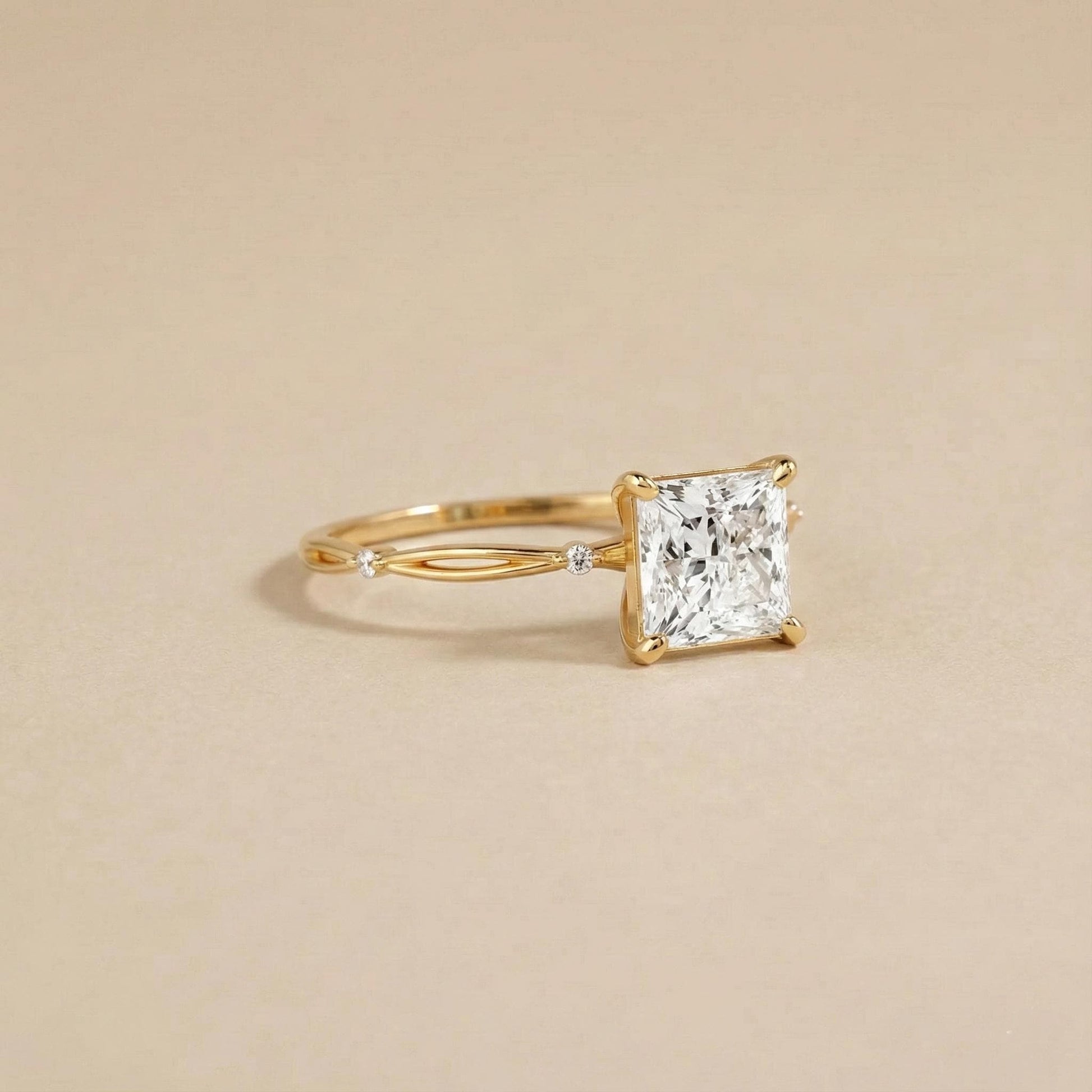 IGI Certified Princess Lab Diamond Engagement Ring